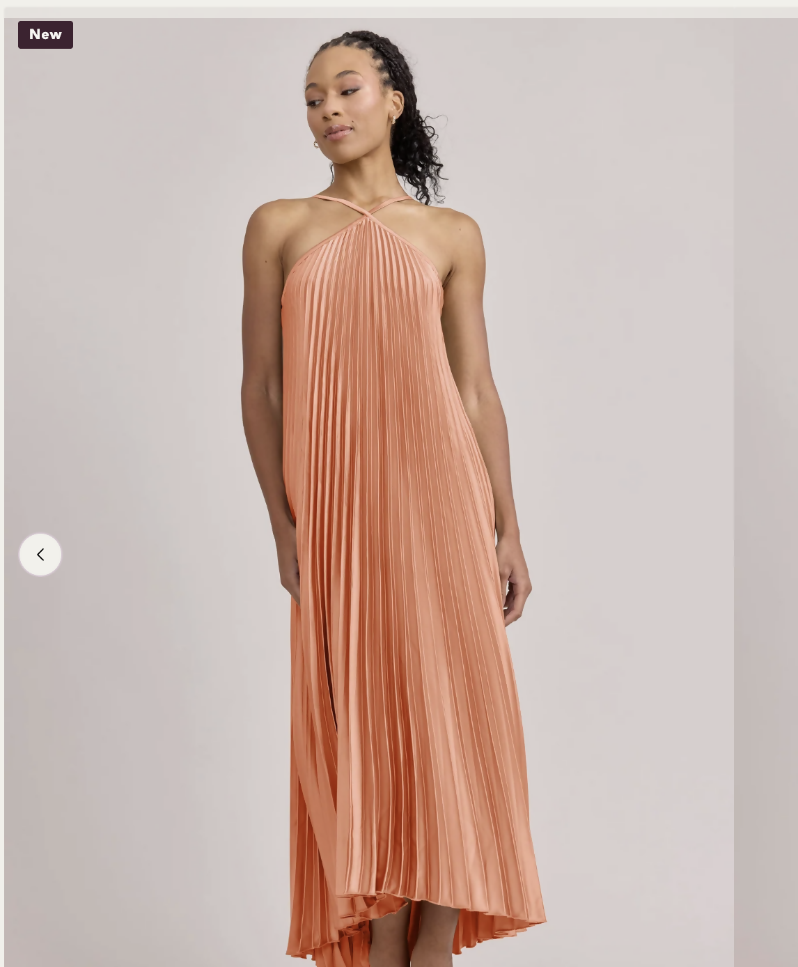 Revelry Satin Pleated Dress - Tangerine