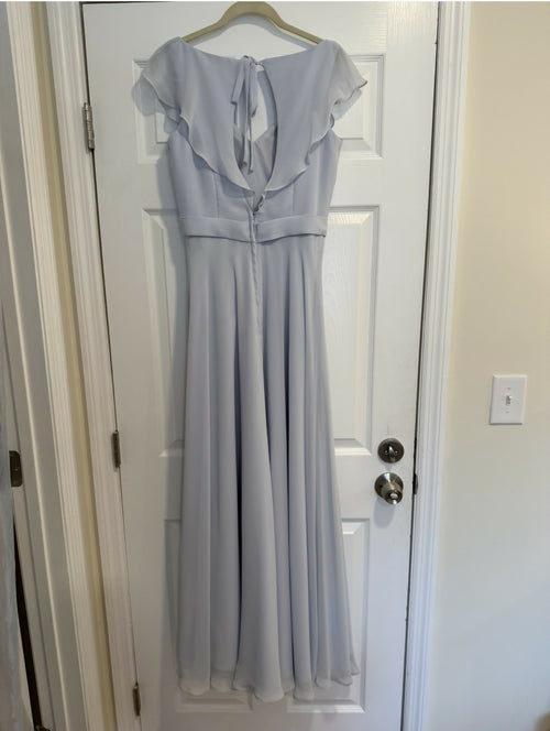Load image 1 in gallery view. Morilee Dusty Blue Flutter Sleeve