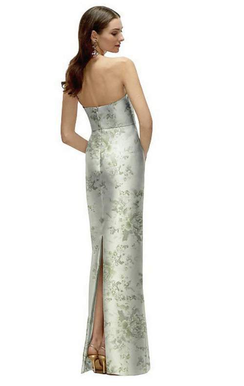 Load image 1 in gallery view. Alfred Sung Sage Cottage Rose Strapless dress