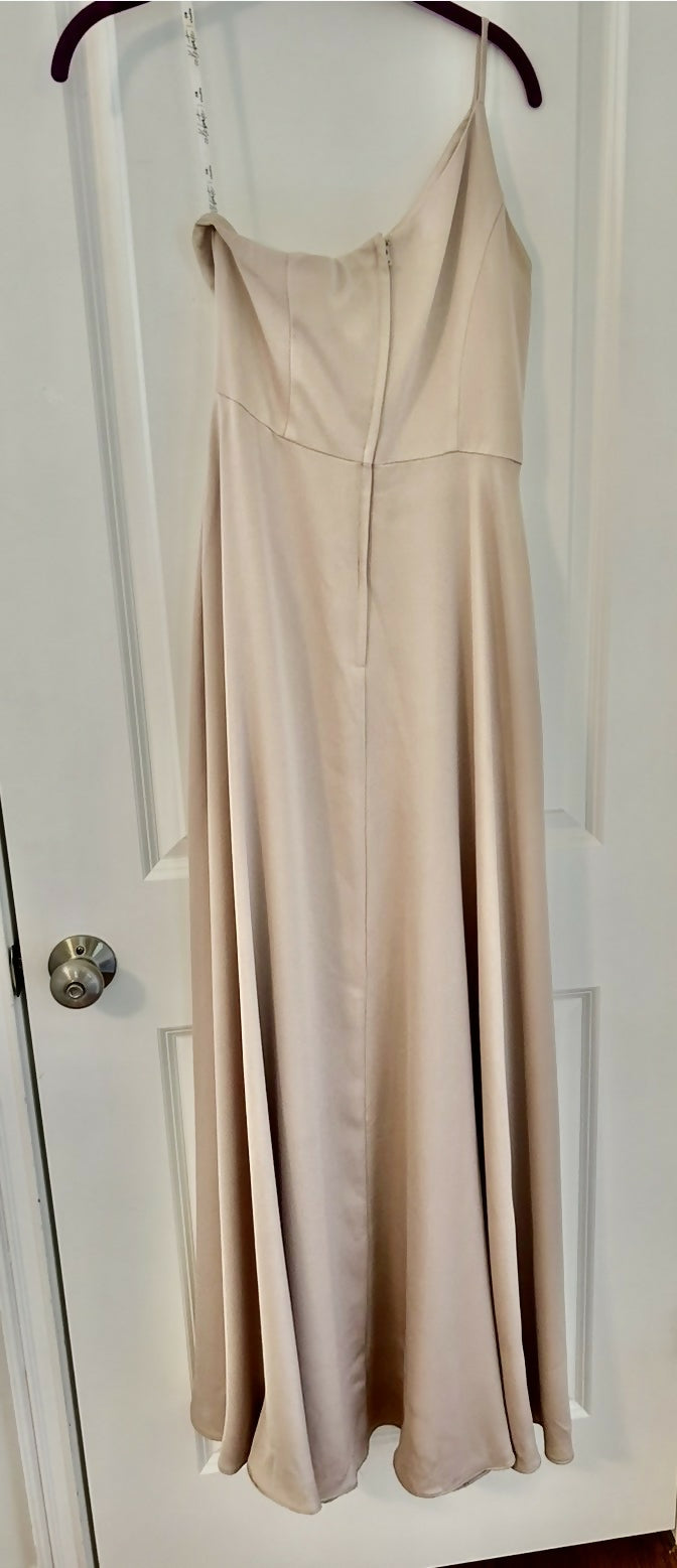 Crepe-Back Satin One-Shoulder Dress