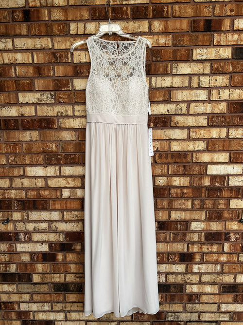 Load image 1 in gallery view. Bill Levkoff champagne chiffon bridesmaid dress