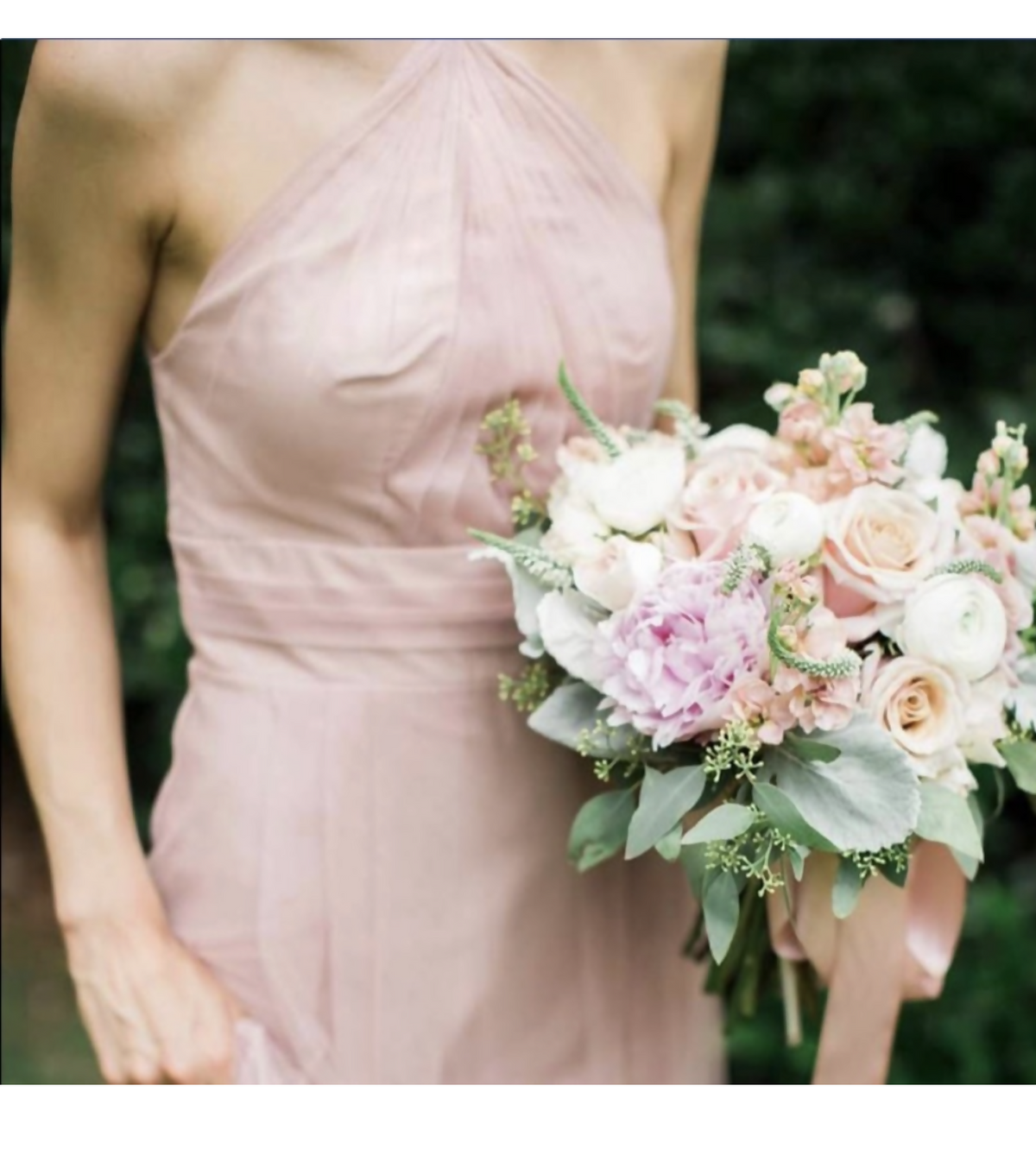 Monique Lhullier "shell" colored tulle floor-length gown