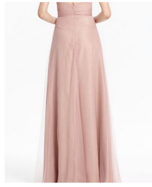 Load image 1 in gallery view. Monique Lhullier "shell" colored tulle floor-length gown