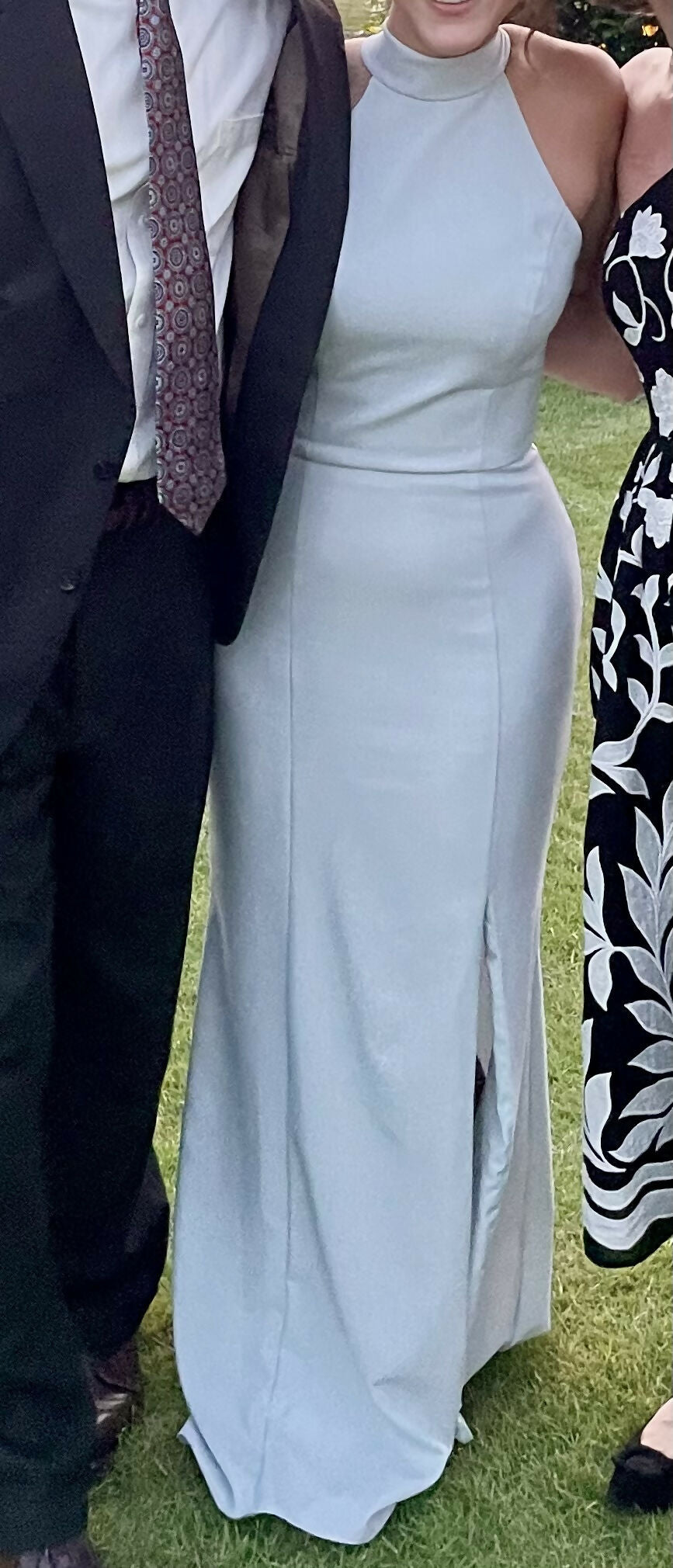 Amsale Ice Blue High Neck dress