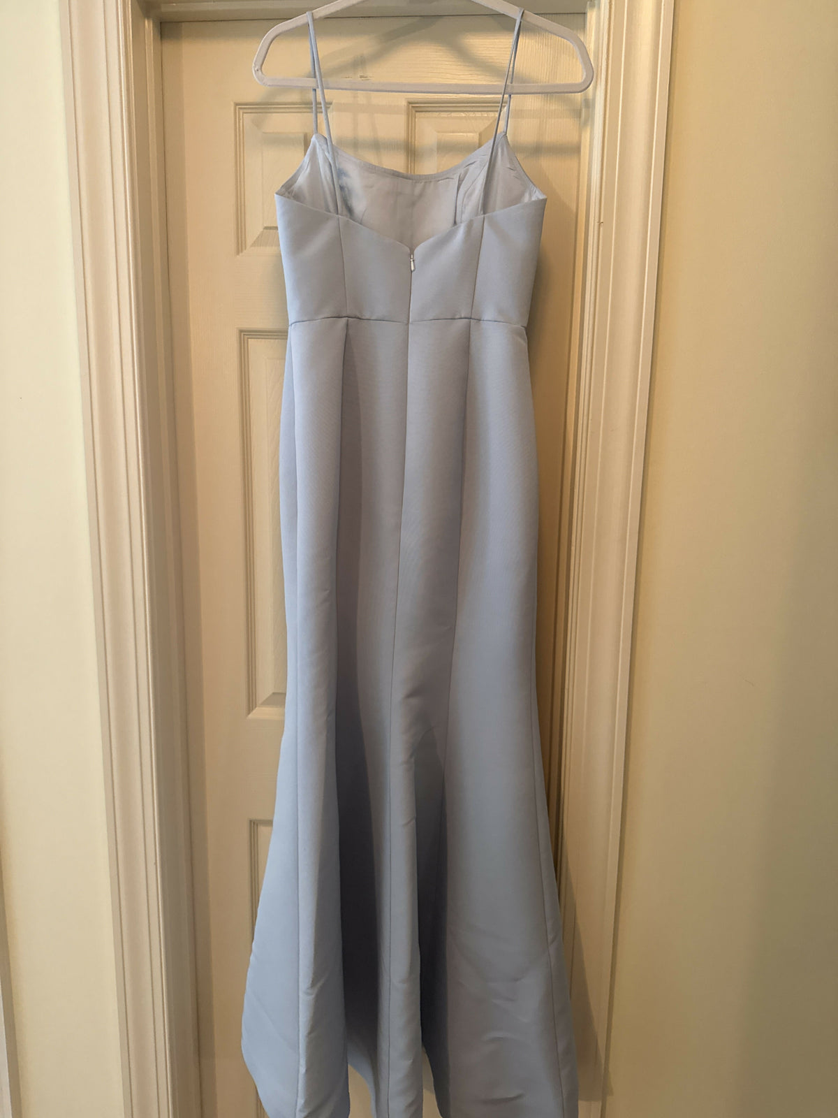 Amsale Ice Blue Spaghetti Strap Bridesmaid Dress