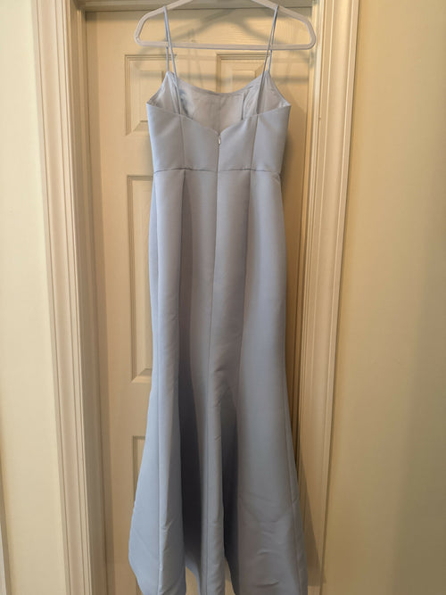 Load image 1 in gallery view. Amsale Ice Blue Spaghetti Strap Bridesmaid Dress