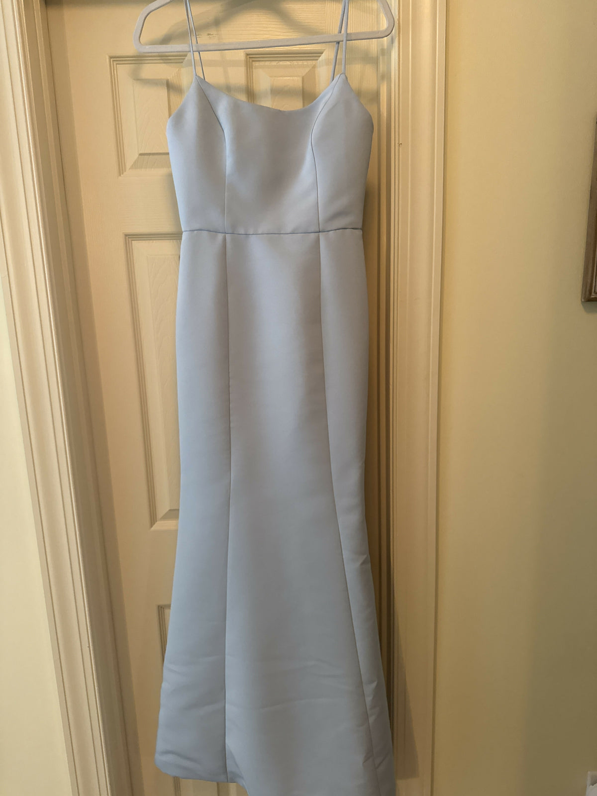 Amsale Ice Blue Spaghetti Strap Bridesmaid Dress