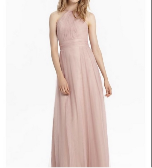 Load image 1 in gallery view. Monique Lhullier "shell" colored tulle floor-length gown
